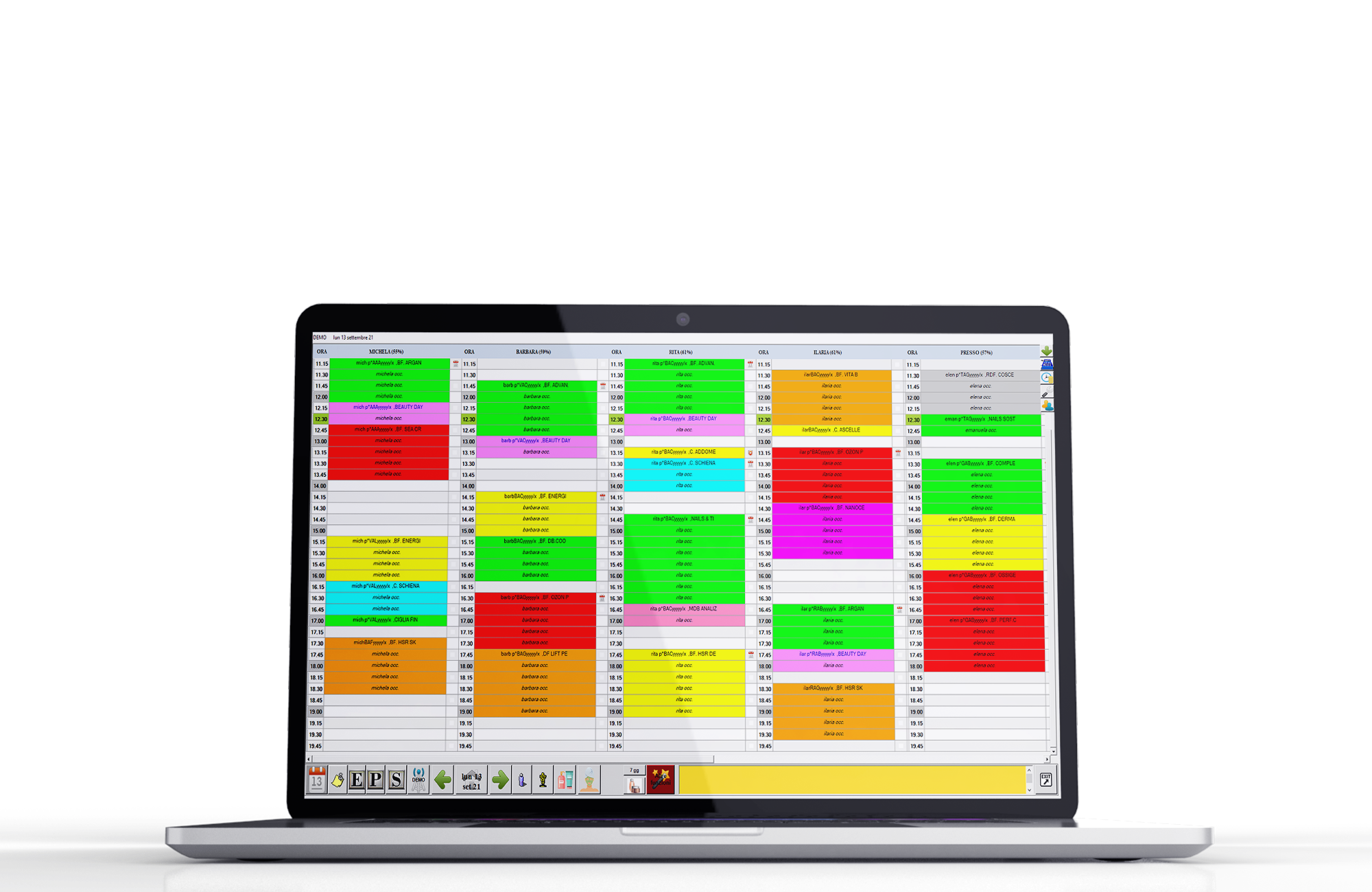 appuntamenti-software-estetica-nice8 Planning del software estetica nice8