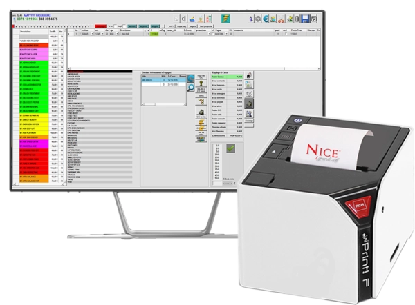 Cassa fiscale RCH PrintF collegata al software gestionale per centri estetici Nice8