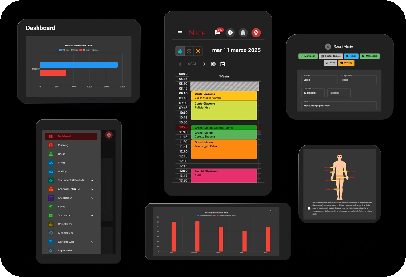 Software gestionale centro estetico per appuntamenti, clienti, cassa e analisi statistiche - Soluzione completa in cloud