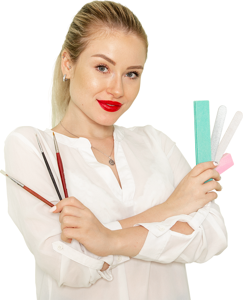 Estetista centro estetico con strumenti manicure – agenda centro estetico in cloud Estetista che utilizza Nice in Cloud, il software gestionale con agenda centro estetico in cloud